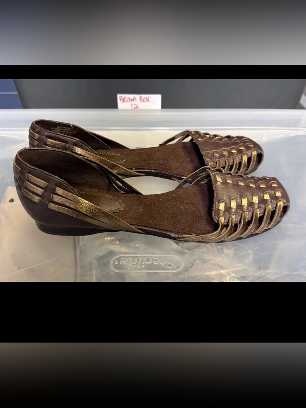 Bandolino Women’s Bridgeway Slip On Flat Shoes Brown Leather Size 7 M US